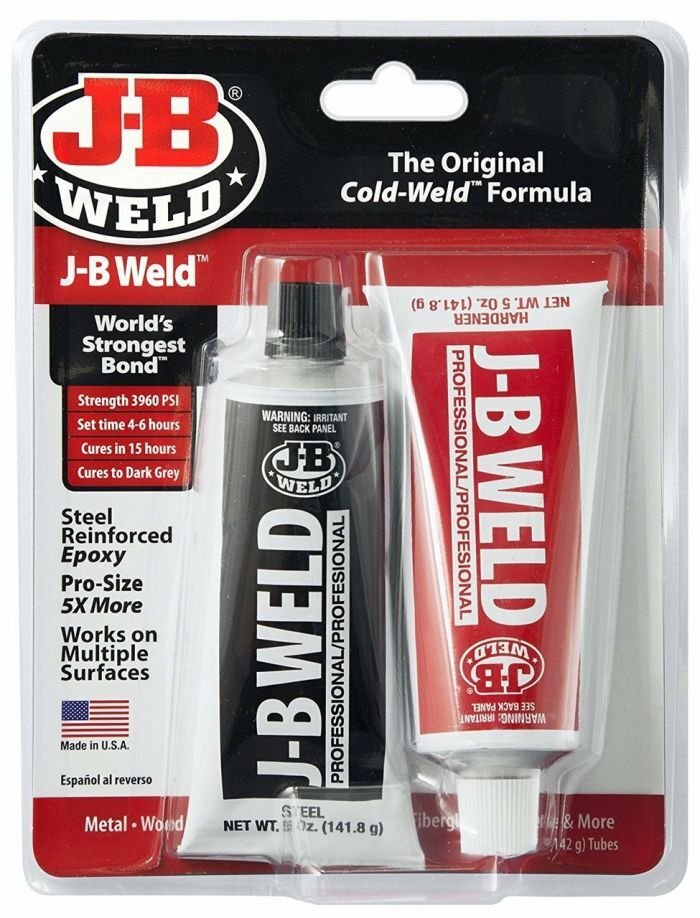 j b weld pro size blister (2) 5 oz. twin tubes