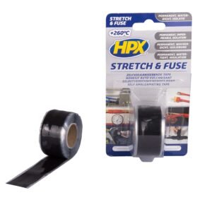 HPX Stretch & Fuse Black Repair Tape 25mm x 3m