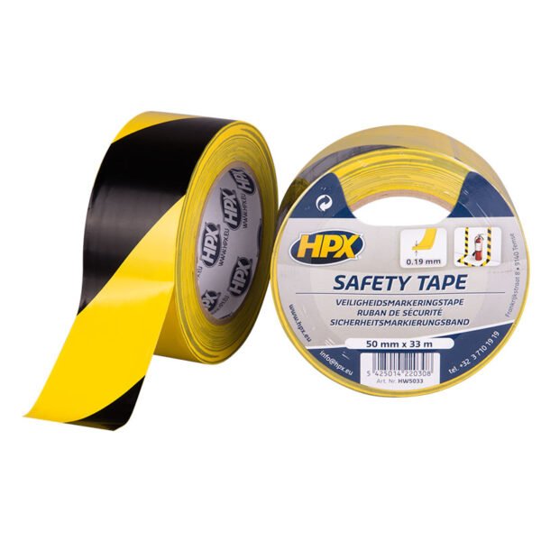 HW5033 HPX 9000 Safety Tape yellow black 50 mm x 33 m 5425014220308 600x600 1
